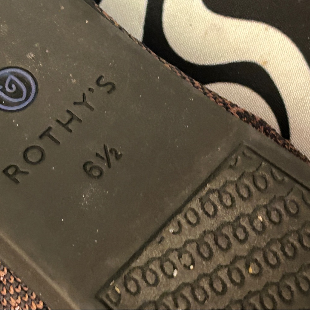 Rothy's “Twilight Metallic “ Brown & Black zebra Knit Flats size 6.5 - Picture 6 of 10